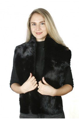 Black mink fur scarf-stole